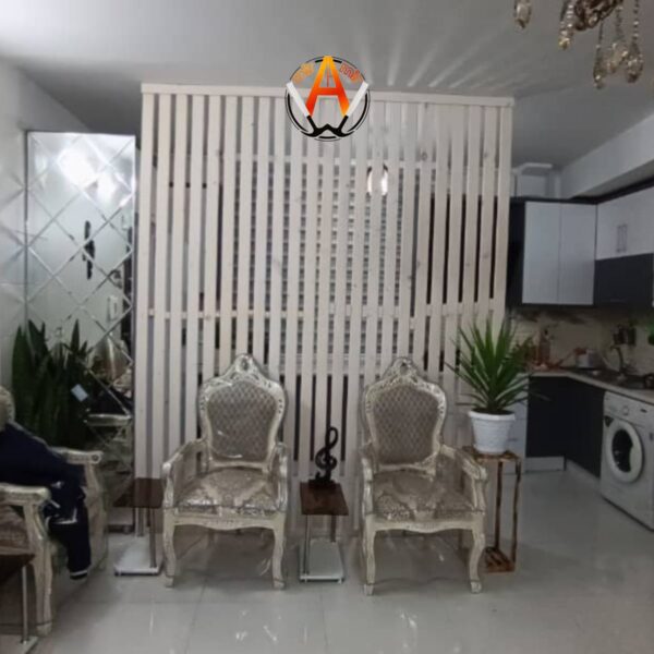 پارتیشن چوبی ساده و پاراوان چوبی خانگی به رنگ سفید