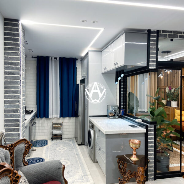 بازسازی آپارتمان و طراحی و اجرای کابینت آشپزخانه
